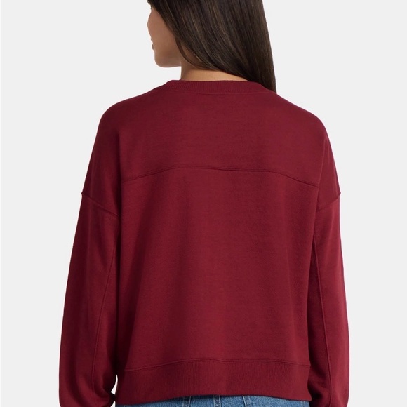 Time and Tru Women's Deep Red Crew Neck Sweater - Picture 3 of 9